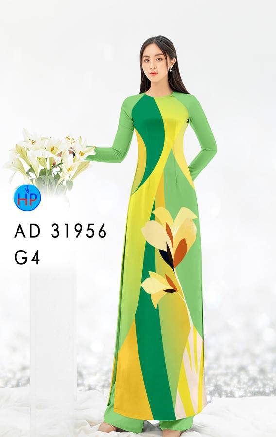 Vải Áo Dài Hoa In 3D AD 31956 11